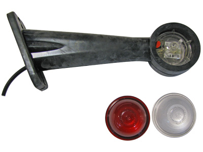 LED-ÄÄRIVALO KUMIVARSI O/V 10-30V 45AST PUN/VALK - Kumivarsi äärivalot - 1610-22048 - 1