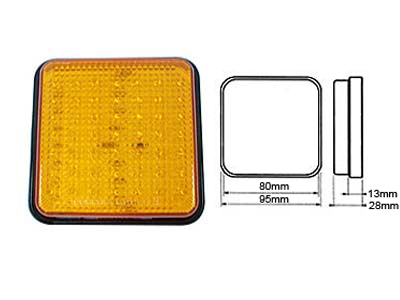 LED TAKAVILKKU 10-30V KELT 80X80MM - LED-takavilkut - 1610-22018 - 1