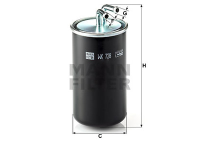 POLTTOAINESUODATIN MANN, MITSUBISHI - Polttoainesodattimet - 1482-WK728 - 1