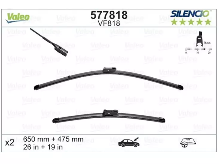PYYHKIJÄNSULKAPARI VALEO - Pyyhkijänsulat merkkikohtaiset - 577818 - 1