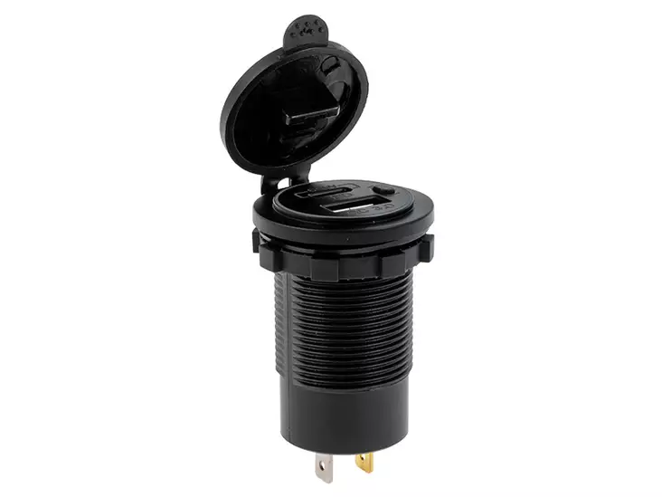 Autoline USB-virtarasia USB-A QC 3.0 + USB-C PD 65W suojakannella - USB - 1800-0348 - 1