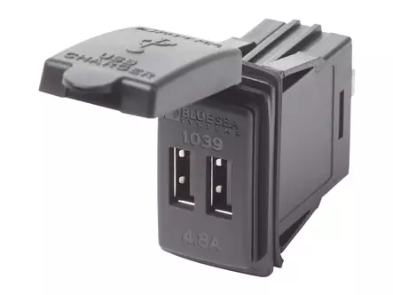 Blue Sea 1039 USB-pistorasia 12/24V 4,8A 2-porttia - Blue Sea Muut tarvikkeet - 1790-1039 - 1