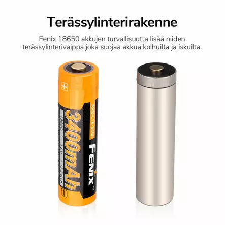 Fenix Li-ion akkuparisto 18650 3400mAh (ARB-L18-3400) - Akut, laturit ja paristot - 907779 - 2