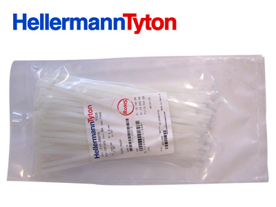 Hellermantyton nippuside valkoinen 150x3.5mm 100kpl - T30R (111-03009) - Nippusiteet - 1111-03009 - 2