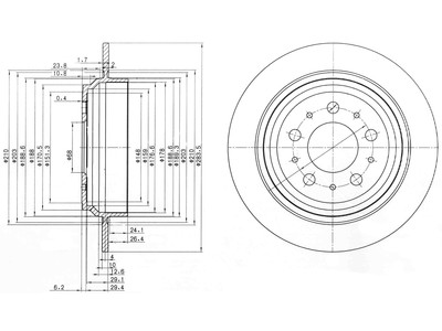 JARRULEVY DELPHI, 2 KPL / PKT, TAKA, VOLVO S70, V70 - Jarrulevyt - BG3419 - 1