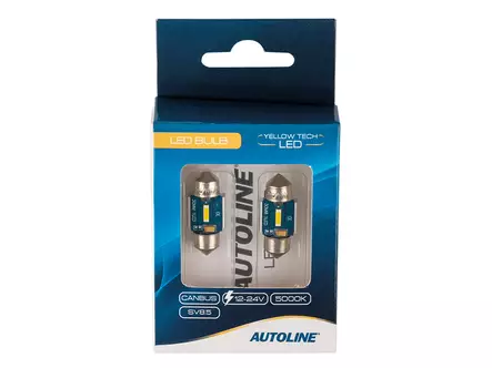 LED-POLTTIMOPARI SV8,5 30MM 5000K CAN AUTOLINE YELLOW TECH - LED-polttimot sukkula - 1608-87309 - 2