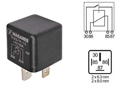 Nagares kytkentärele 12V 50A 4-nap B-kytkentä - Kytkentäreleet 12V 4-nap - 1100-03139 - 1