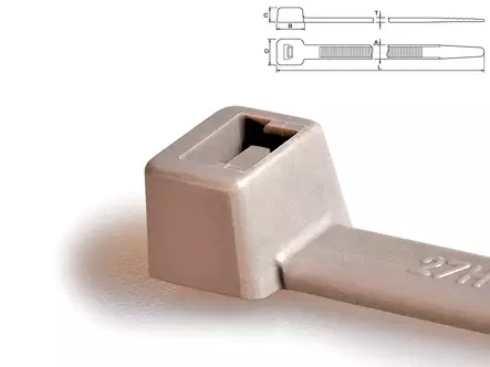 Hellermantyton nippuside harmaa 387x7,6mm 100kpl - T120R(E) (111-00819) - Nippusiteet - 1111-00819 - 2