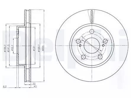 JARRULEVY DELPHI, 2 KPL / PKT, ETU, TOYOTA PRIUS - Jarrulevyt - BG4269 - 2