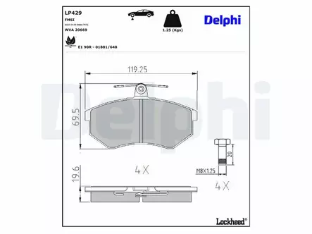 JARRUPALASARJA DELPHI ETU, AUDI - Jarrupalasarjat - LP429 - 2