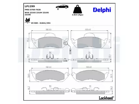 JARRUPALASARJA DELPHI ETU, MERCEDES - Jarrupalasarjat - LP1299 - 2