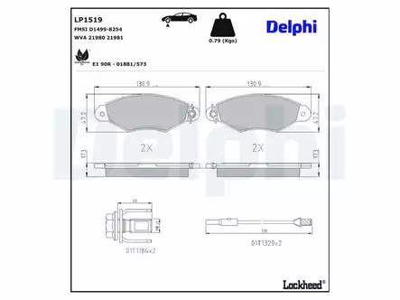 JARRUPALASARJA DELPHI ETU, NISSAN, PEUGEOT, RENAULT - Jarrupalasarjat - LP1519 - 2
