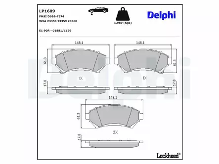 JARRUPALASARJA DELPHI ETU, OPEL - Jarrupalasarjat - LP1609 - 2