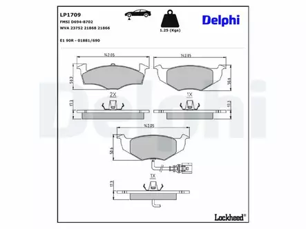 JARRUPALASARJA DELPHI ETU, SKODA, VW - Jarrupalasarjat - LP1709 - 2