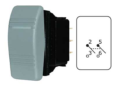 Blue Sea keinukytkin 8219 - OFF-(ON) palautuva 12-24V harmaa - Blue Sea Katkaisijat - 1790-8219 - 1