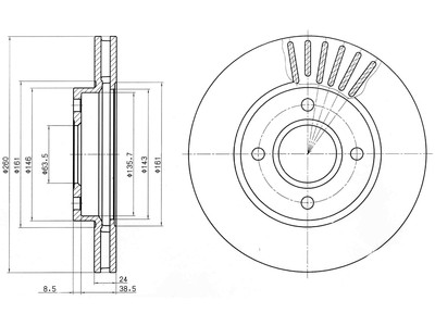 JARRULEVY DELPHI, 2 KPL / PKT, ETU, FORD - Jarrulevyt - BG2699 - 1