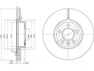 JARRULEVY DELPHI, 2 KPL / PKT, ETU, FORD - Jarrulevyt - BG3719 - 1