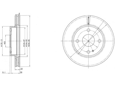 JARRULEVY DELPHI, 2 KPL / PKT, ETU, MAZDA 323, DEMIO - Jarrulevyt - BG2629 - 1