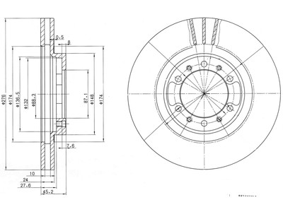 JARRULEVY DELPHI, 2 KPL / PKT, ETU, MITSUBISHI - Jarrulevyt - BG3099 - 1