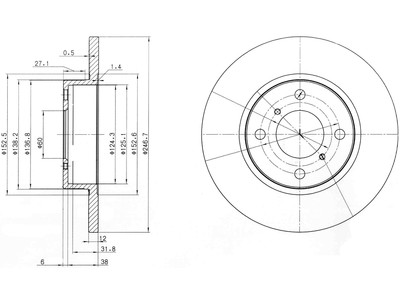 JARRULEVY DELPHI, 2 KPL / PKT, ETU, OPEL AGILA / SUZUKI WAGON - Jarrulevyt - BG3769 - 1