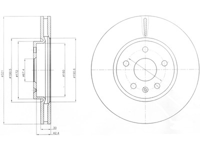 JARRULEVY DELPHI, 2 KPL / PKT, ETU, OPEL INSIGNIA / SAAB 9-5 - Jarrulevyt - BG4189 - 1