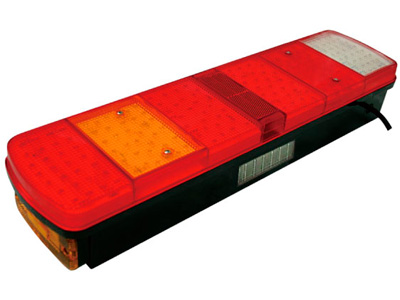 LED TAKAVALO 24V 7-KAM. VASEN REK. VALOLLA - LED-suorakaide takavalot - 1610-22009 - 1