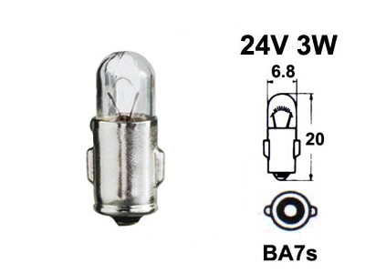 2x 24V 3W BA7s Peanut Bulbs – For Instrument Cluster, Dashboard & Speedo Panels