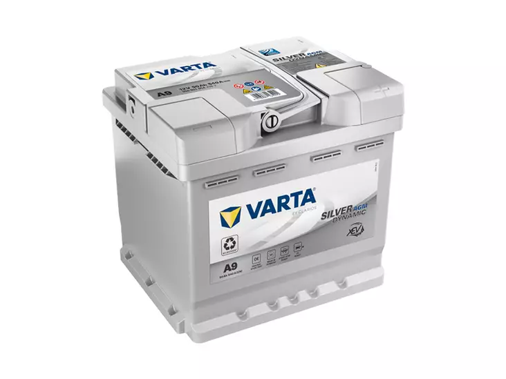 Varta A9 Silver Dynamic AGM xEV käynnistysakku 12V 50Ah 540A -/+ - VARTA käynnistysakut - 1810-A9 - 1