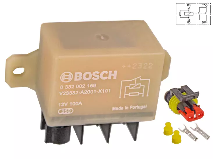 Bosch kytkentärele tehomalli 12V 100A 4-nap vastuksella B-kytkentä - 0 332 002 159 - Hehkureleet merkkihaku - 0332002159 - 1