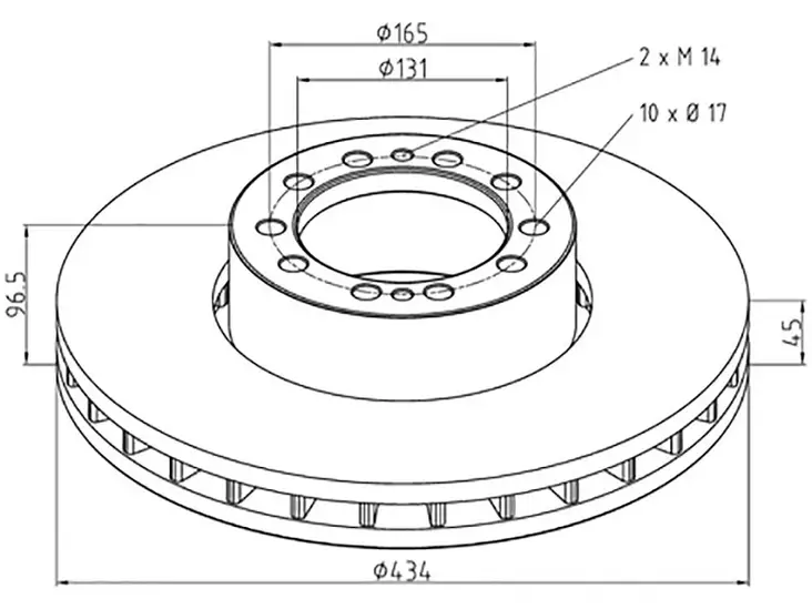 PE JARRULEVY 434MM RENAULT/SISU ETU 8T - Jarrulevyt - 1497-25602800A - 1