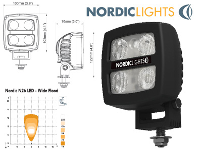LED TYÖVALO N26 WIDE FLOOD 10-80V - LED-työvalot <28W - 1605-981201B - 1