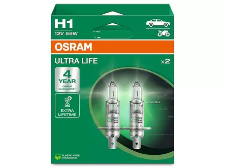 Osram Ultra Life H1 12V polttimopari 2kpl - OSRAM 12V Halogen H1 - 10-64150ULT-2HB - 1