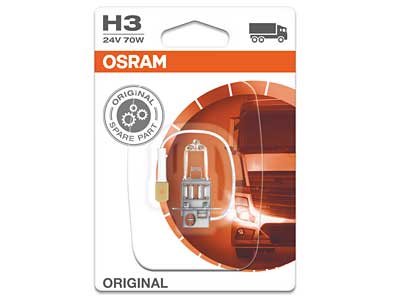 Osram Original H3 24V polttimo 1kpl - OSRAM 24V Halogen H3 - 10-64156-01B - 1