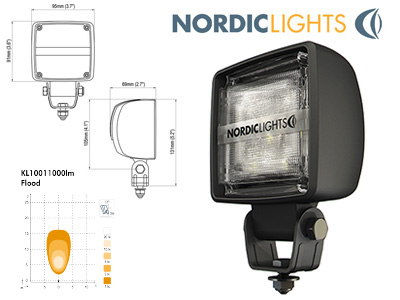 NORDIC KL1001LED 12/24V 24W 1600/1000LM - LED-työvalot <28W - 1605-982101B - 1