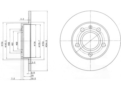 JARRULEVY DELPHI, 2 KPL / PKT, TAKA, AUDI / SEAT - Jarrulevyt - BG2753C - 1