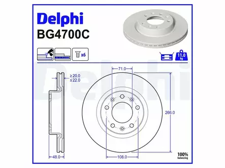 JARRULEVY DELPHI, 2 KPL / PKT, ETU, PEUGEOT 308 - Jarrulevyt - BG4700C - 2