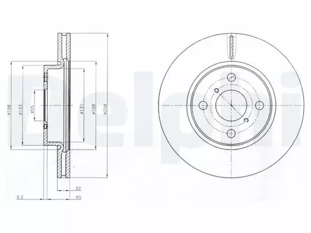 JARRULEVY DELPHI, 2 KPL / PKT, ETU, TOYOTA - Jarrulevyt - BG4116C - 2