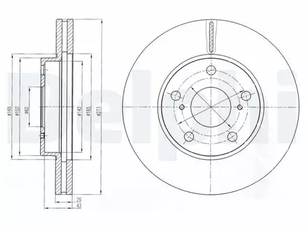 JARRULEVY DELPHI, 2 KPL / PKT, ETU, TOYOTA - Jarrulevyt - BG4234C - 2