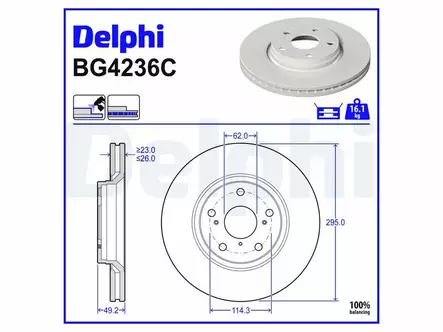JARRULEVY DELPHI, 2 KPL / PKT, ETU, TOYOTA - Jarrulevyt - BG4236C - 2