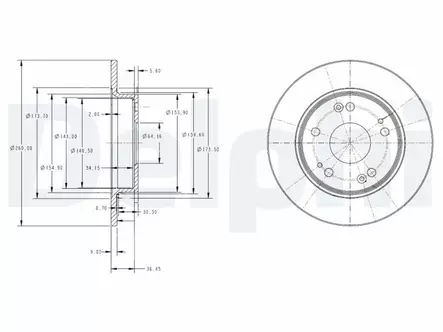 JARRULEVY DELPHI, 2 KPL / PKT, TAKA, HONDA - Jarrulevyt - BG4118C - 2