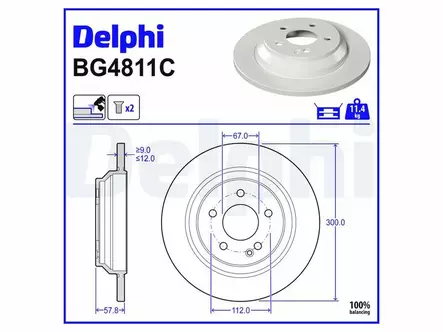 JARRULEVY DELPHI, 2 KPL / PKT, TAKA, MERCEDES - Jarrulevyt - BG4811C - 2