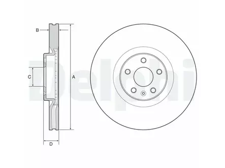 JARRULEVY DELPHI ETU / 1 KPL/PKT/ VOLVO S/V90/V60 II/XC40/60/90 - Jarrulevyt - BG9231C - 1
