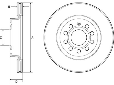 JARRULEVY DELPHI, 2 KPL / PKT, ETU, AUDI / SEAT / SKODA / VOLKSW - Jarrulevyt - BG3832C - 1