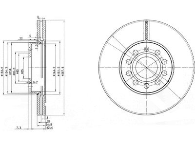 JARRULEVY DELPHI, 2 KPL / PKT, ETU, AUDI / SEAT / SKODA / VOLKSW - Jarrulevyt - BG3833C - 1