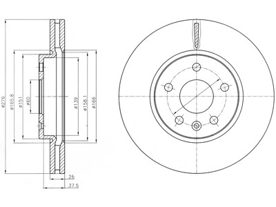 JARRULEVY DELPHI, 2 KPL / PKT, ETU, CHEVROLET / OPEL - Jarrulevyt - BG4191C - 1