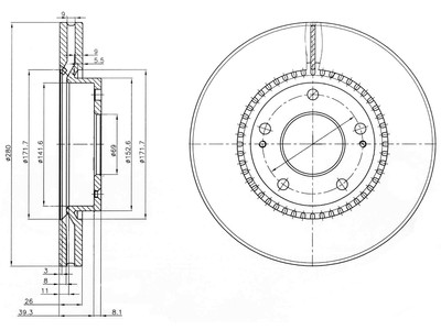 JARRULEVY DELPHI, 2 KPL / PKT, ETU, HYUNDAI KIA - Jarrulevyt - BG3861C - 1