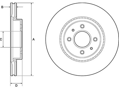 JARRULEVY DELPHI, 2 KPL / PKT, ETU, HYUNDAI KIA - Jarrulevyt - BG4743C - 1