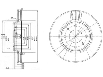 JARRULEVY DELPHI, 2 KPL / PKT, ETU, MITSUBISHI - Jarrulevyt - BG3501C - 1