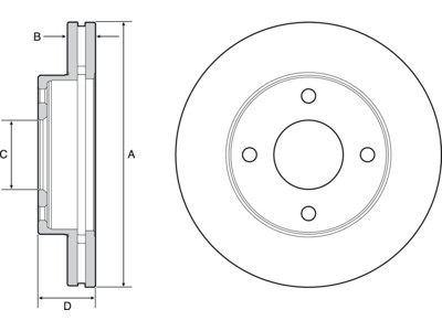 JARRULEVY DELPHI, 2 KPL / PKT, ETU, NISSAN NV200 - Jarrulevyt - BG4651C - 1