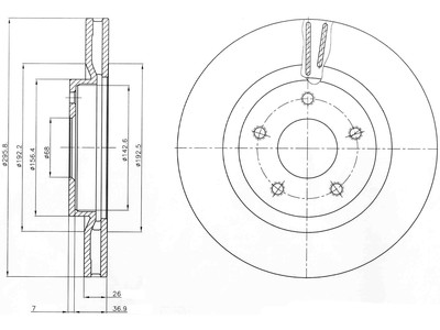 JARRULEVY DELPHI, 2 KPL / PKT, ETU, NISSAN - Jarrulevyt - BG4109C - 1